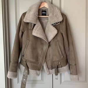 Zara Double-Faced Shearling Jacket